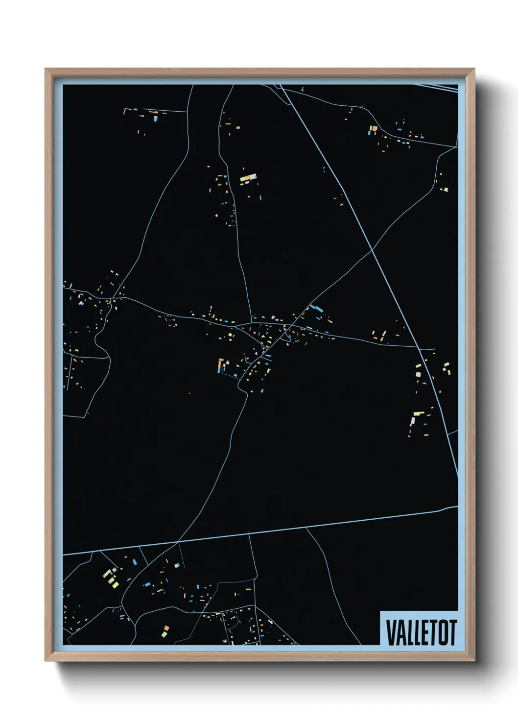 Une affiche de carte sur Valletot