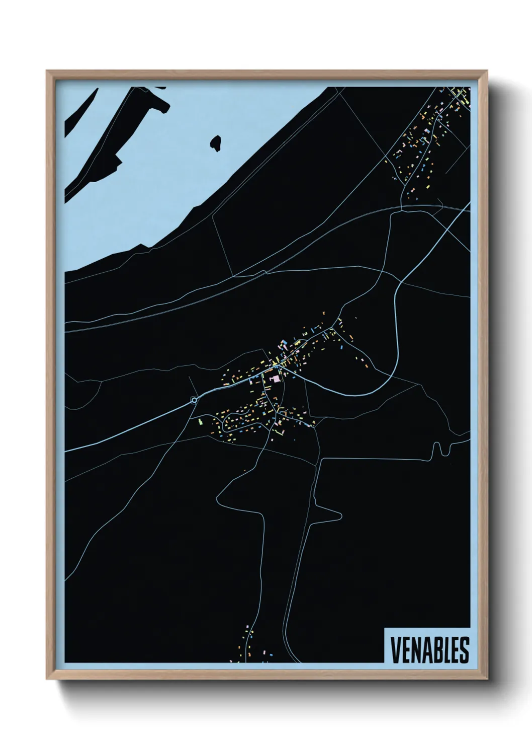 Une affiche de carte sur Venables