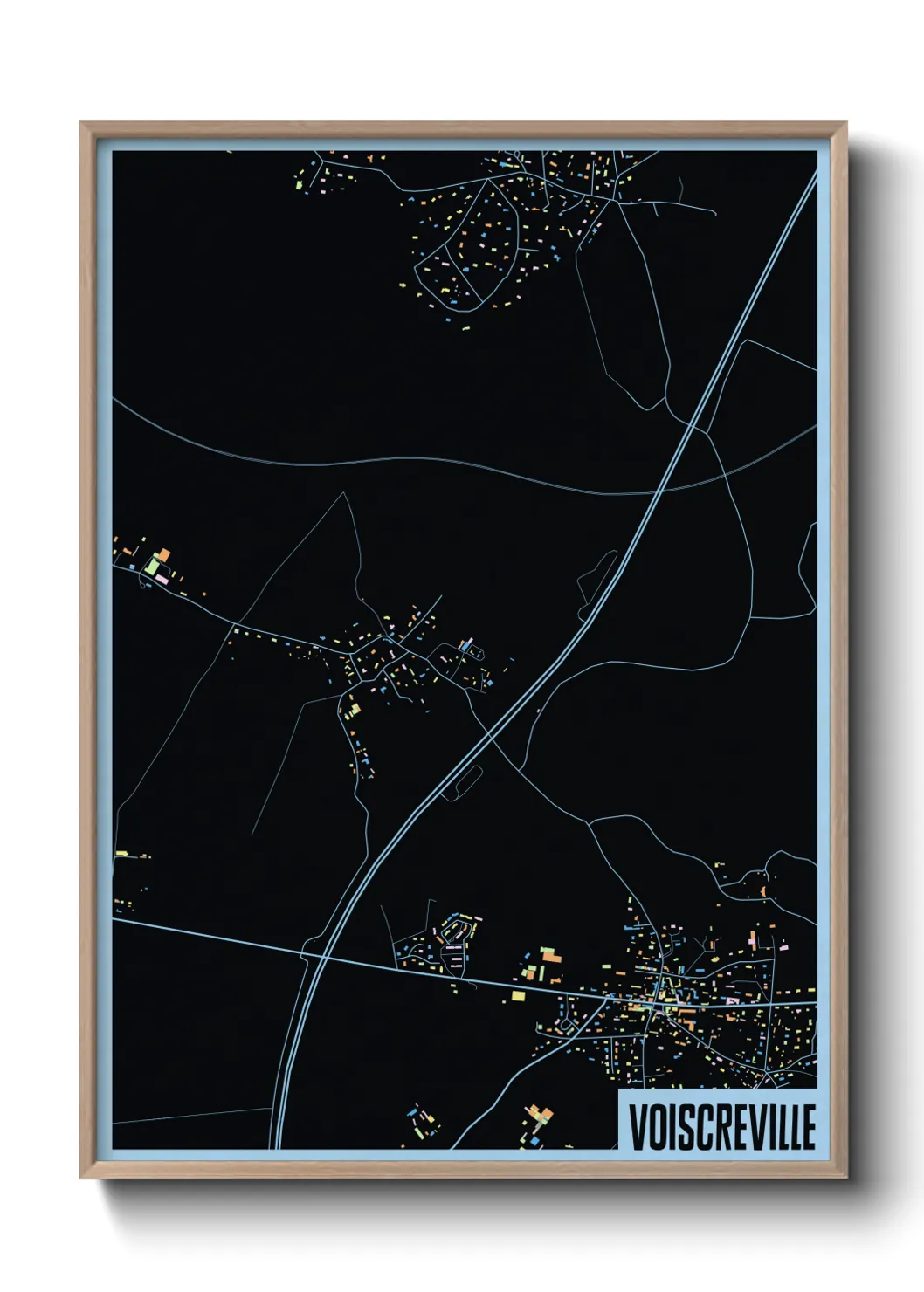 Une affiche de carte sur Voiscreville