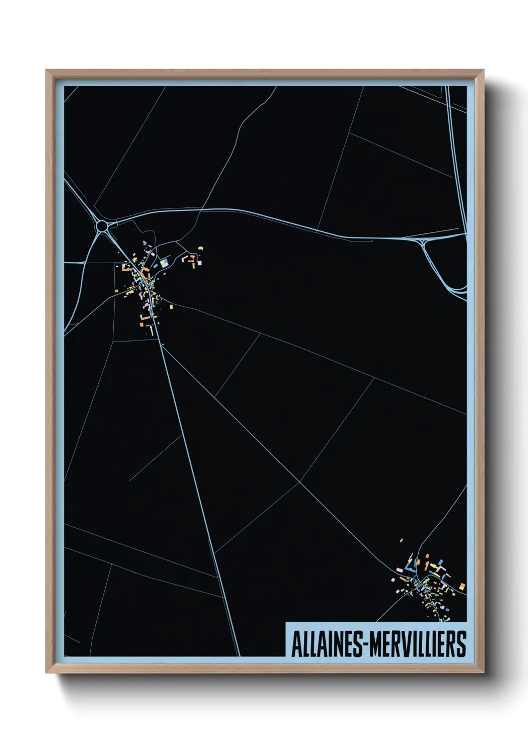 Une affiche de carte sur Allaines-Mervilliers