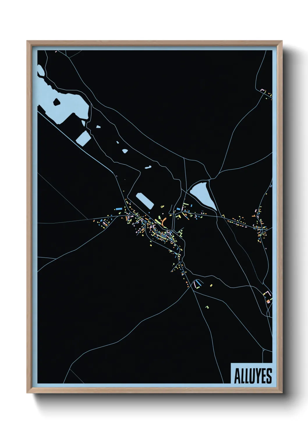 Une affiche de carte sur Alluyes