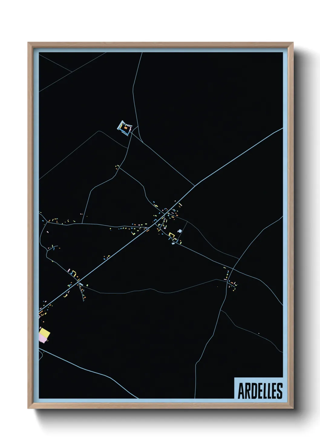 Une affiche de carte sur Ardelles