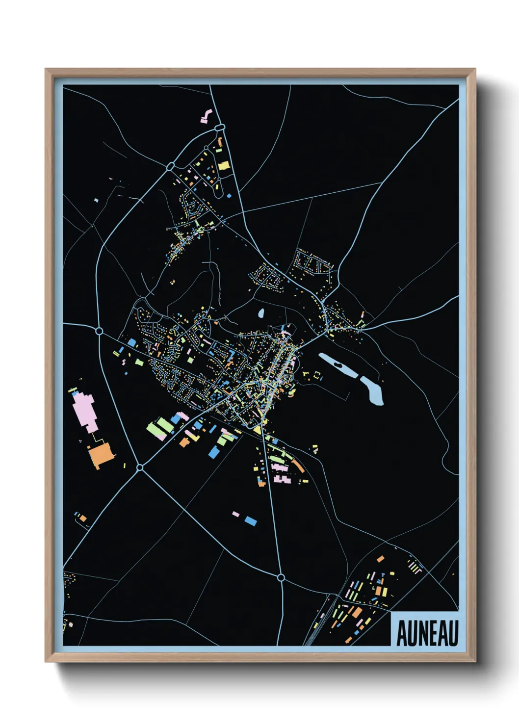 Une affiche de carte sur Auneau