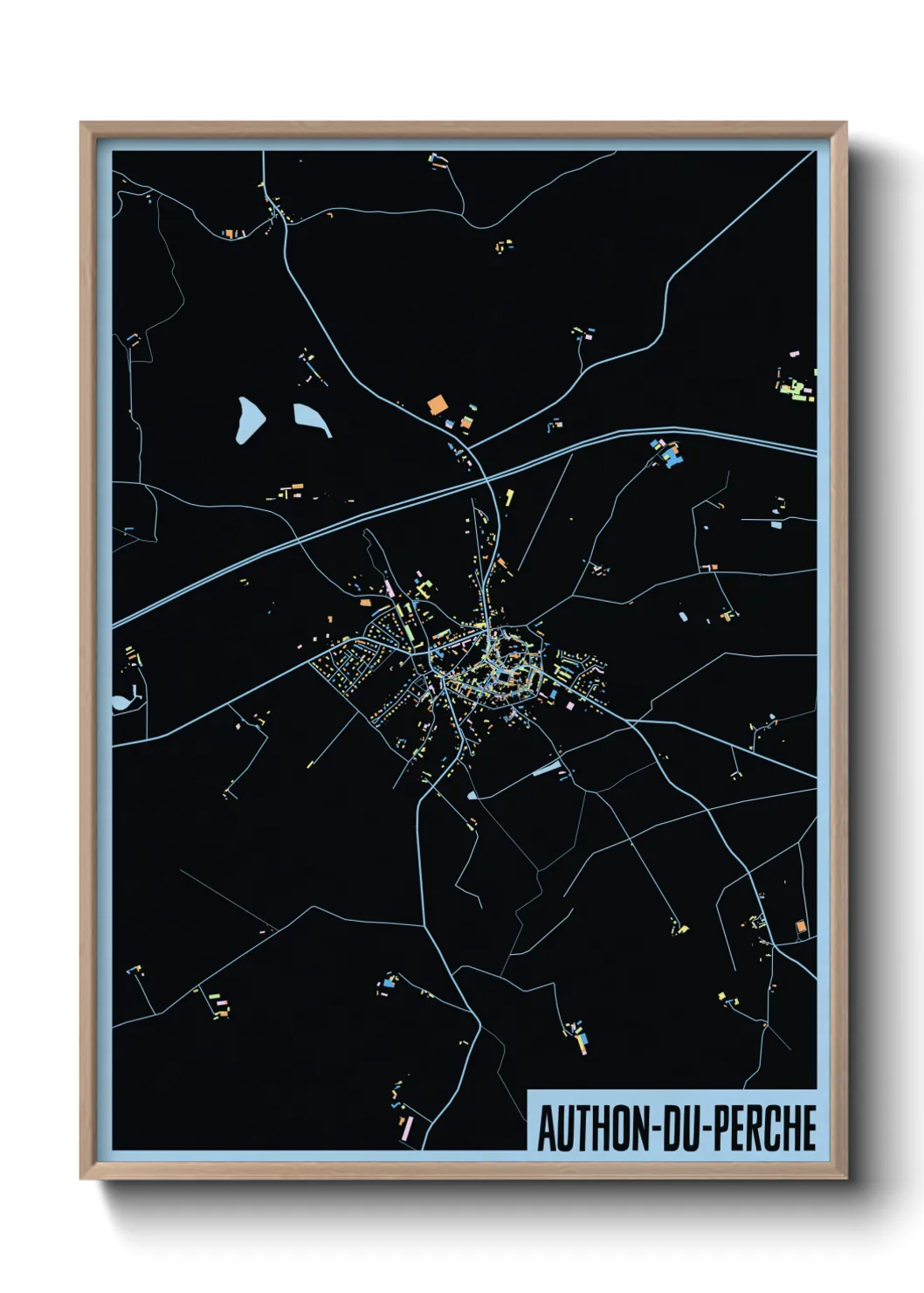 Une affiche de carte sur Authon-du-Perche