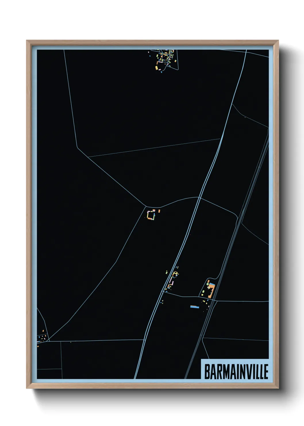 Une affiche de carte sur Barmainville