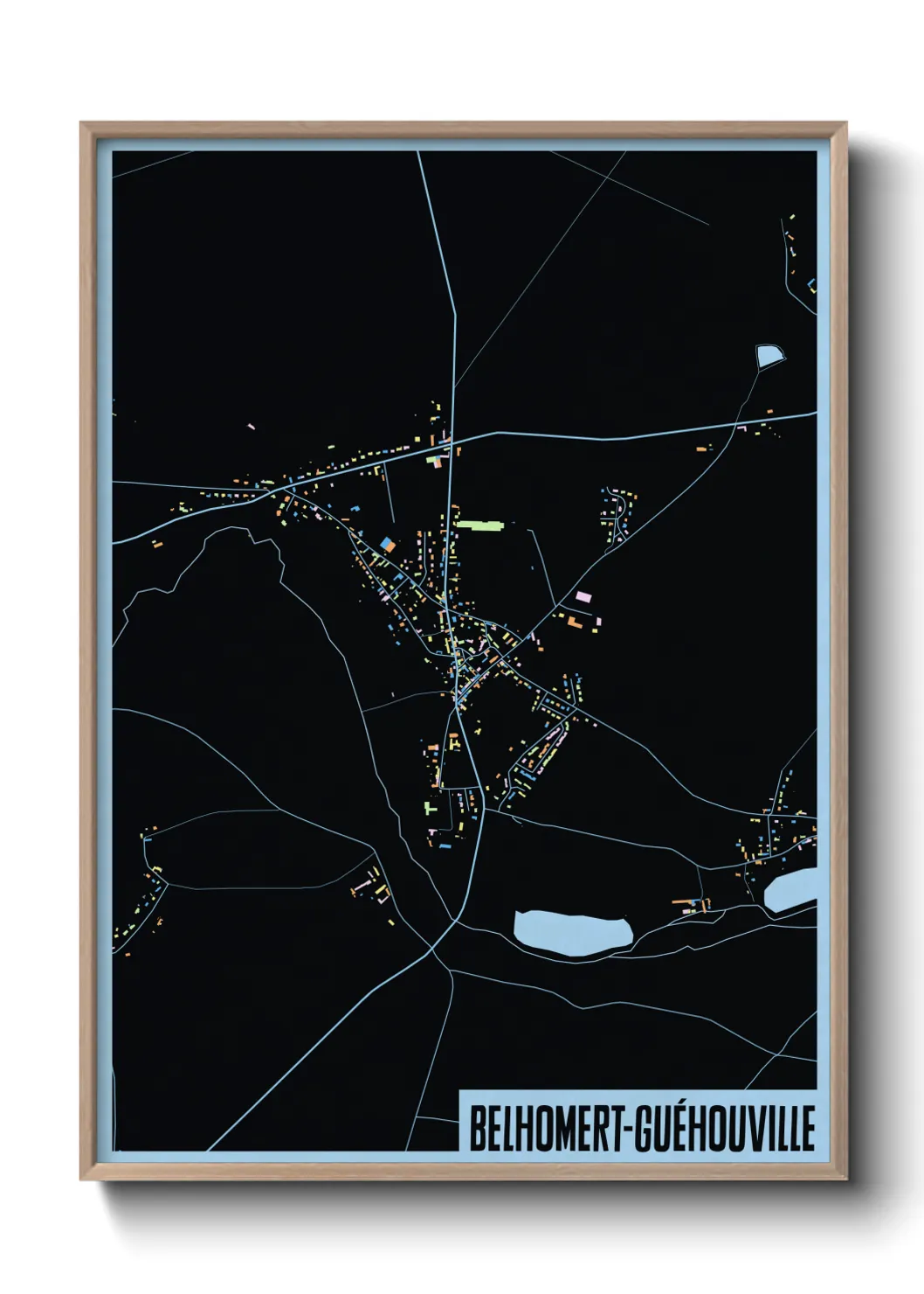 Une affiche de carte sur Belhomert-Guéhouville