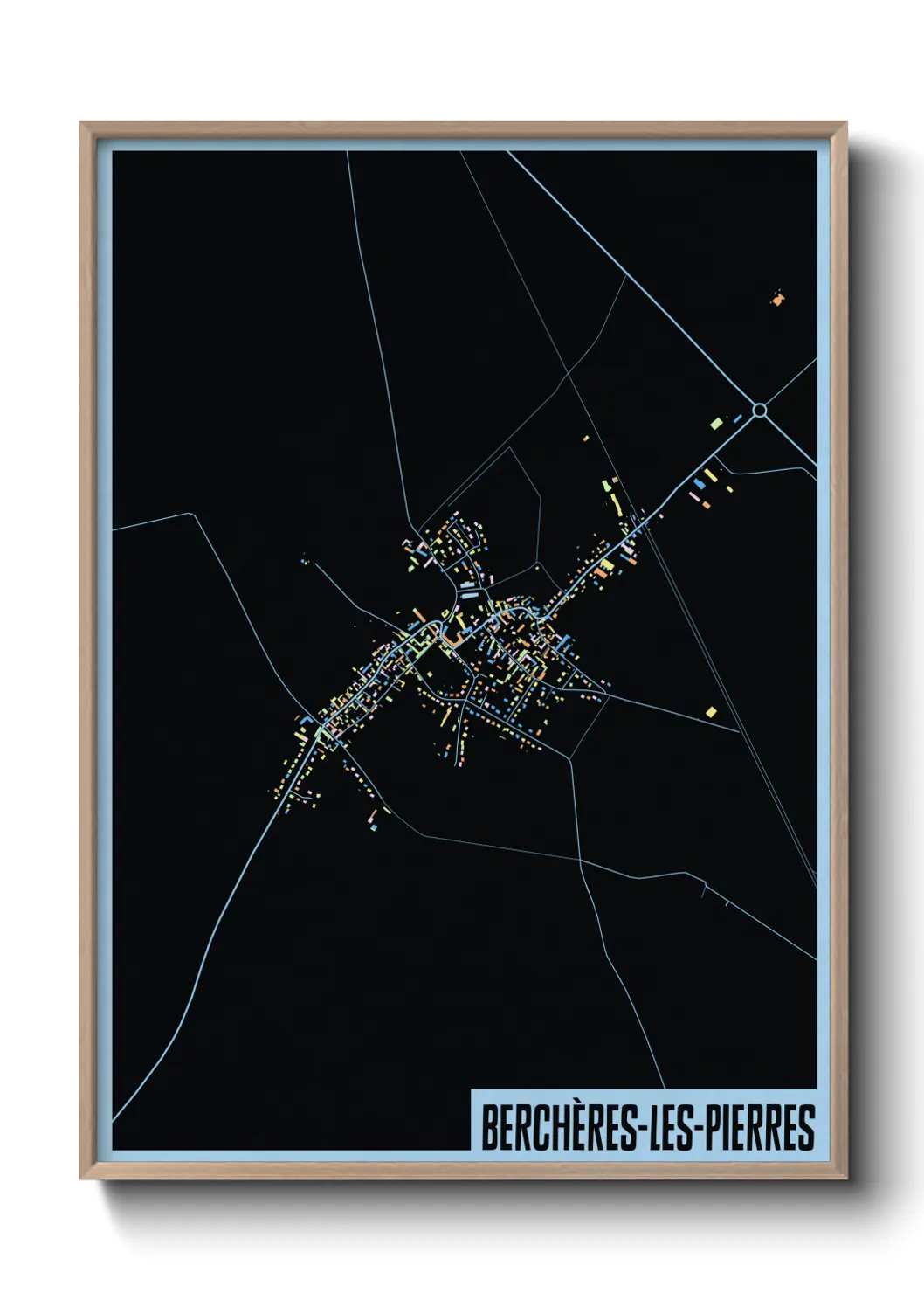 Un poster carteBerchères-les-Pierres