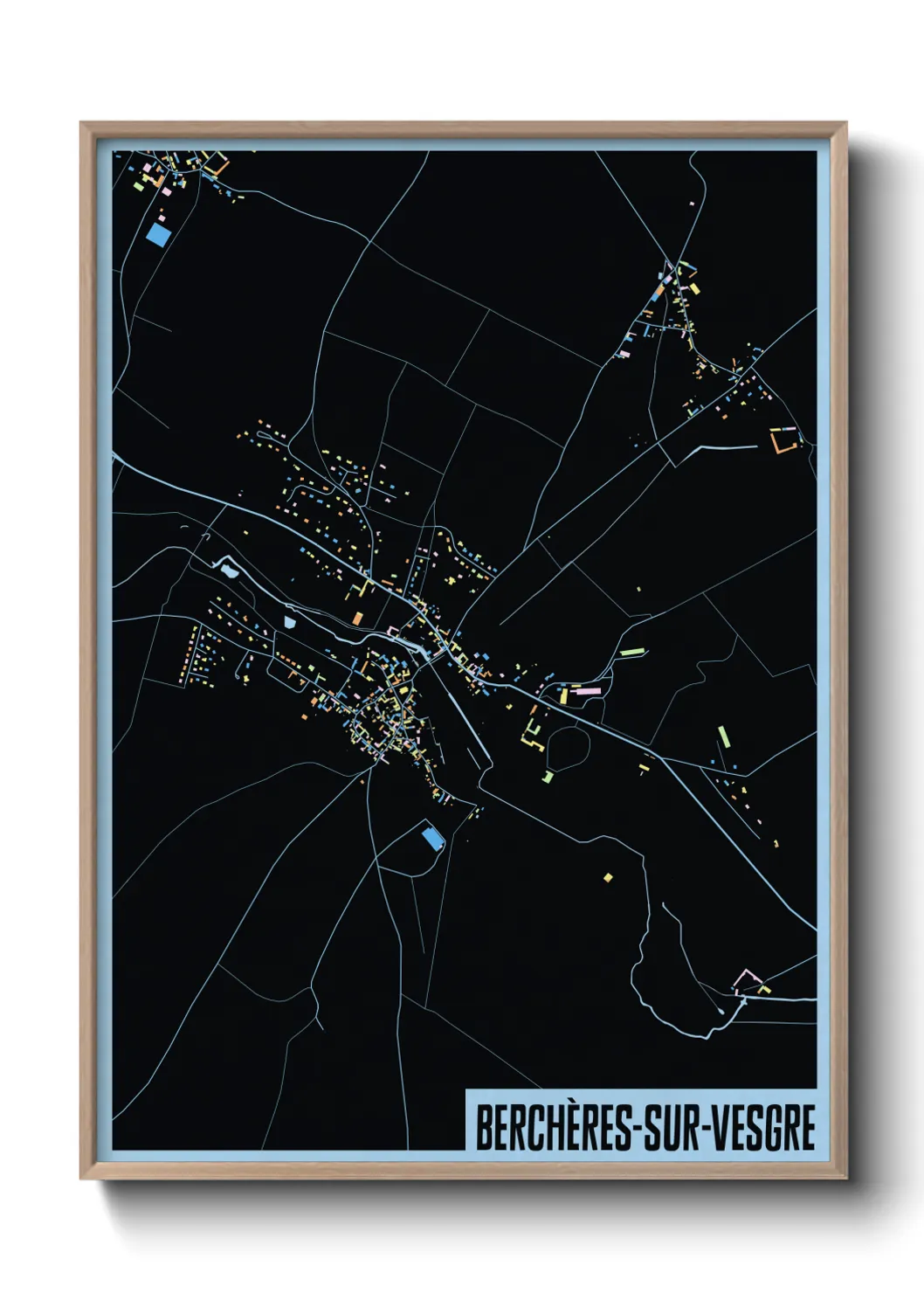 Une affiche de carte sur Berchères-sur-Vesgre