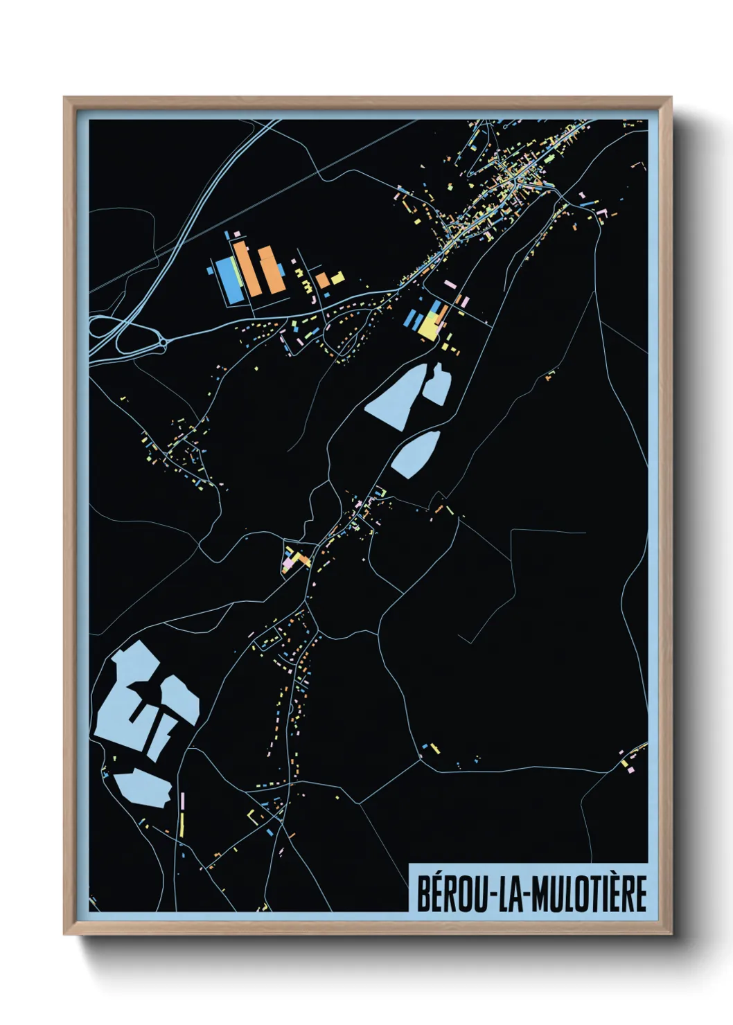 Une affiche de carte sur Bérou-la-Mulotière