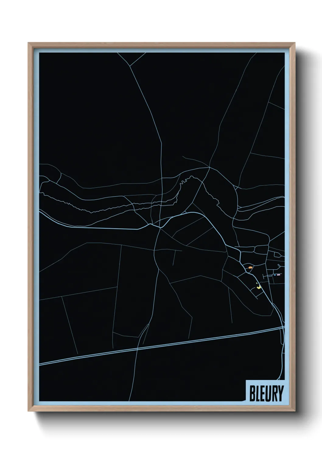 Une affiche de carte sur Bleury