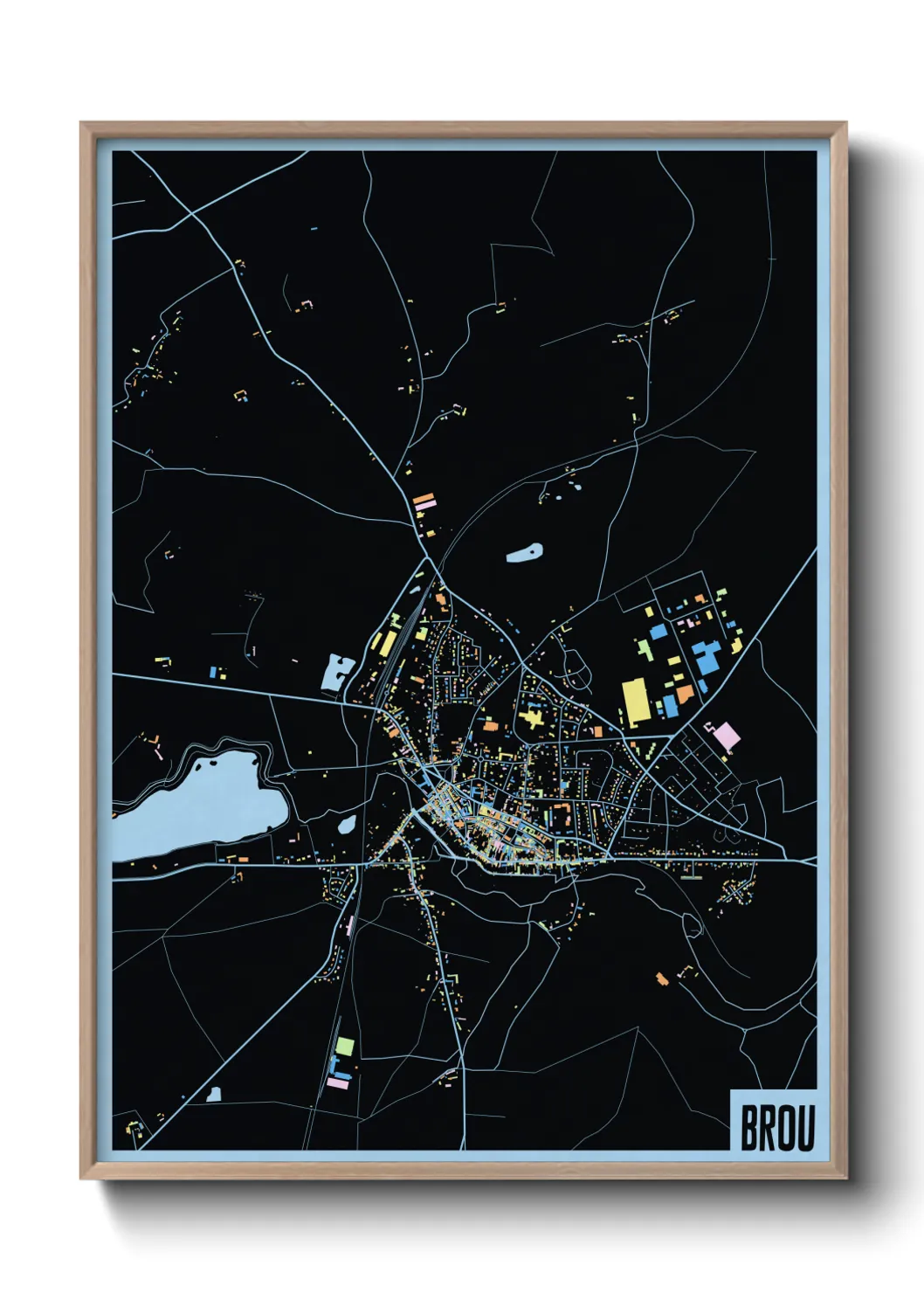 Une affiche de carte sur Brou