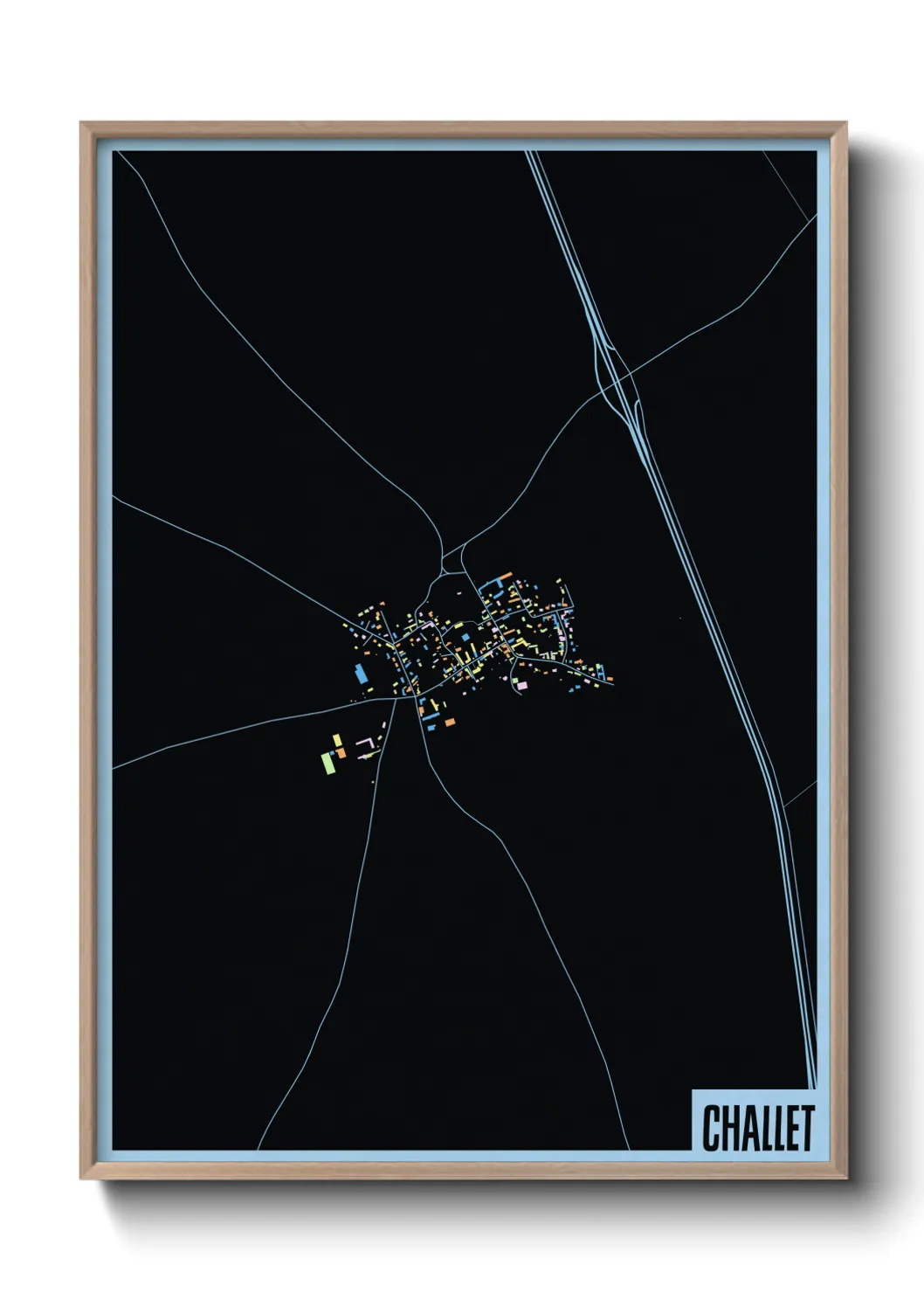 Une affiche de carte sur Challet