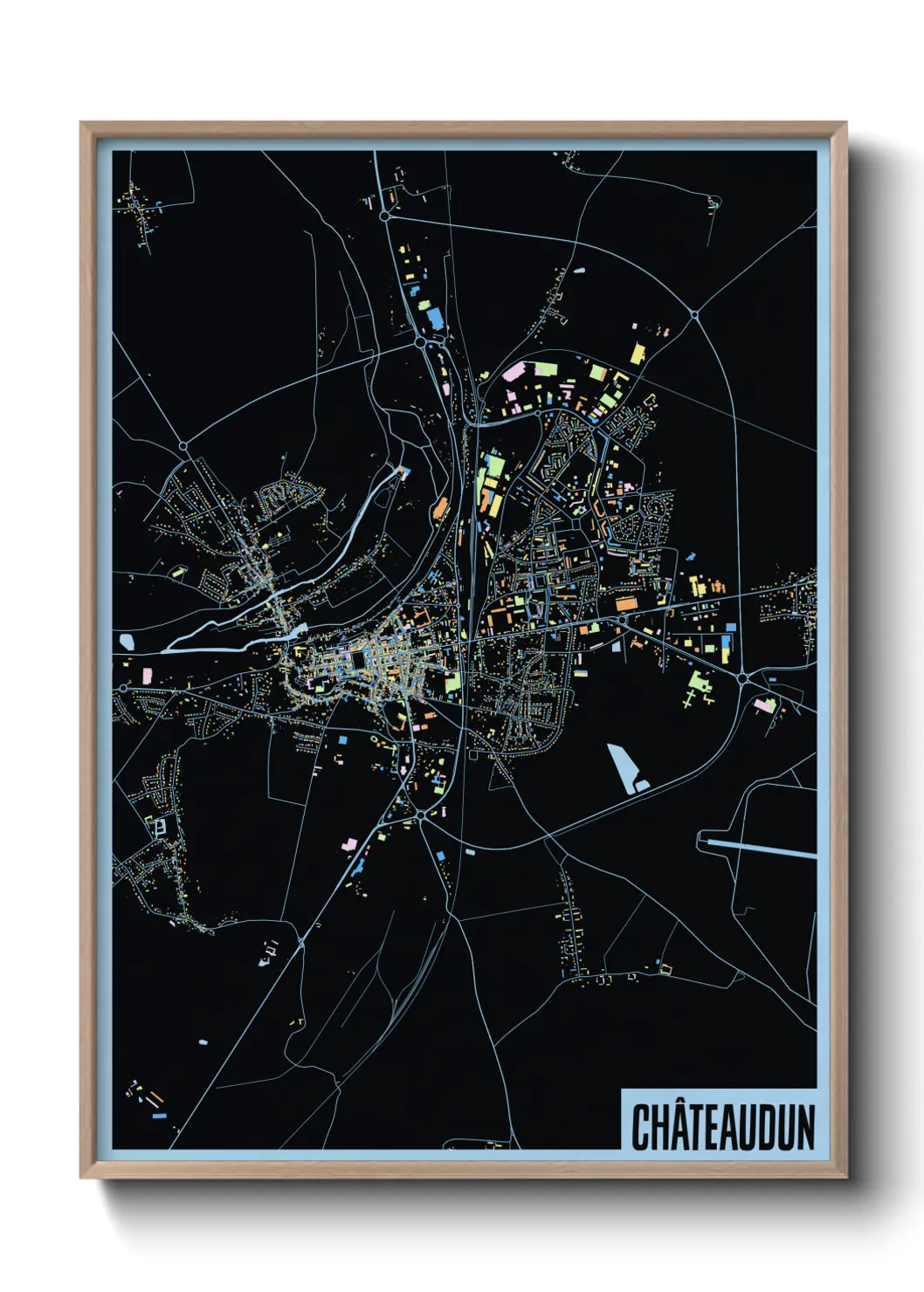 Une affiche de carte sur Châteaudun