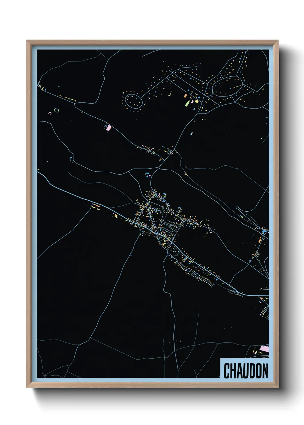 Une affiche de carte sur Chaudon