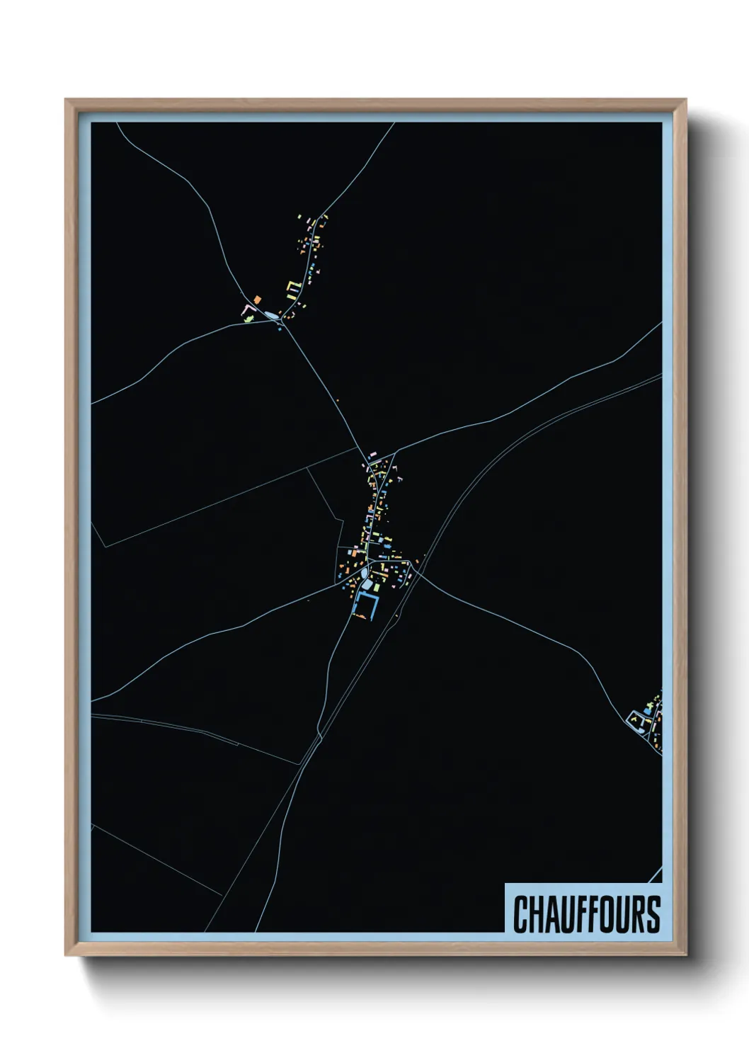 Une affiche de carte sur Chauffours