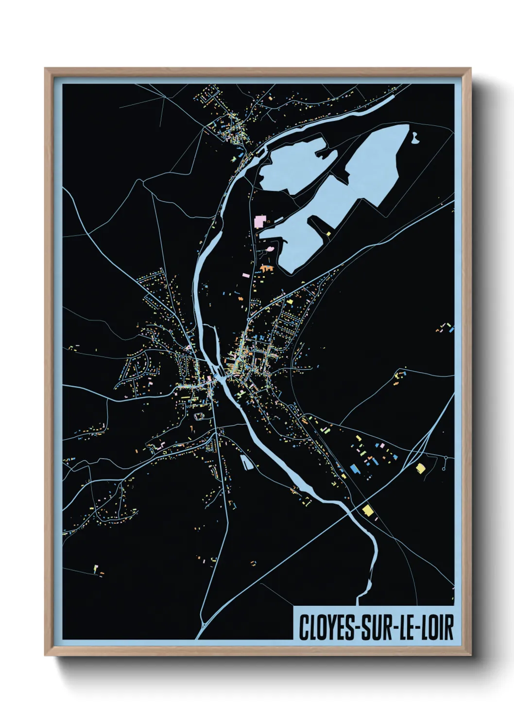 Une affiche de carte sur Cloyes-sur-le-Loir