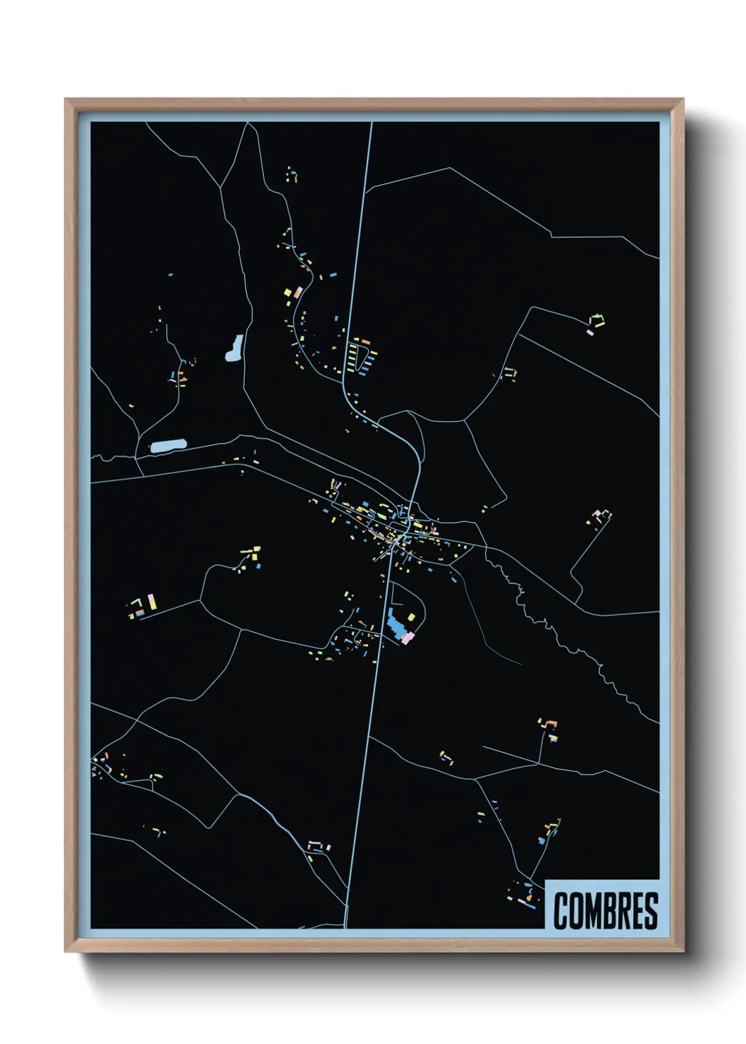 Une affiche de carte sur Combres