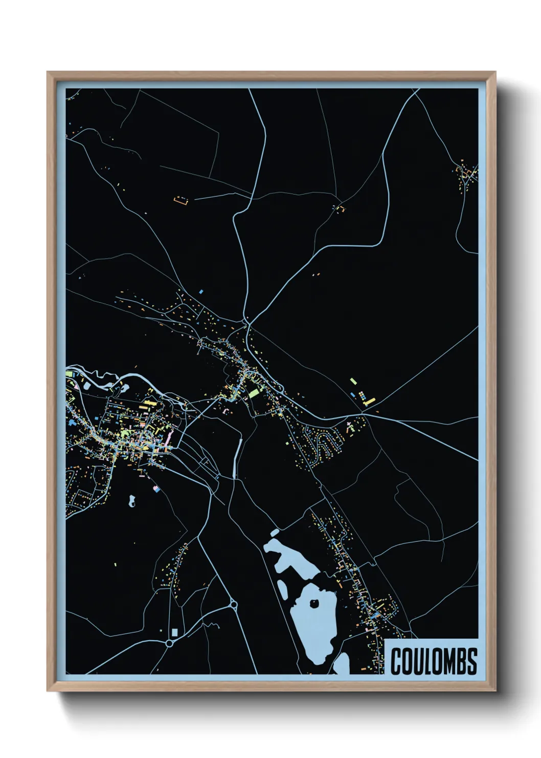 Une affiche de carte sur Coulombs