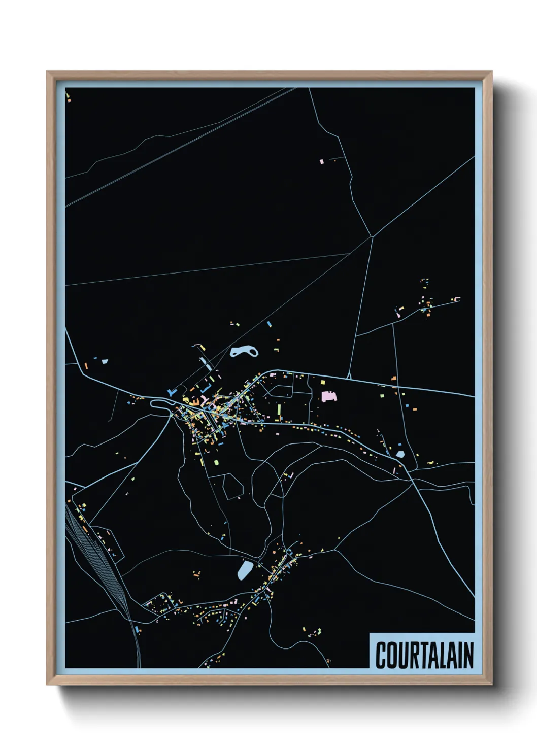 Une affiche de carte sur Courtalain