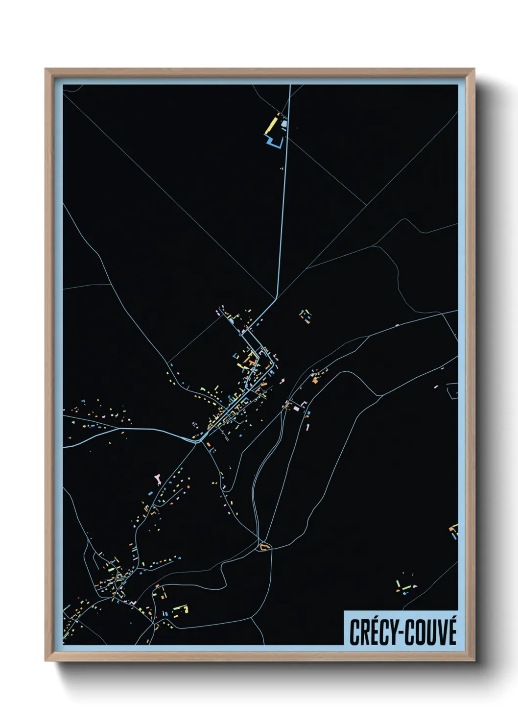 Une affiche de carte sur Crécy-Couvé