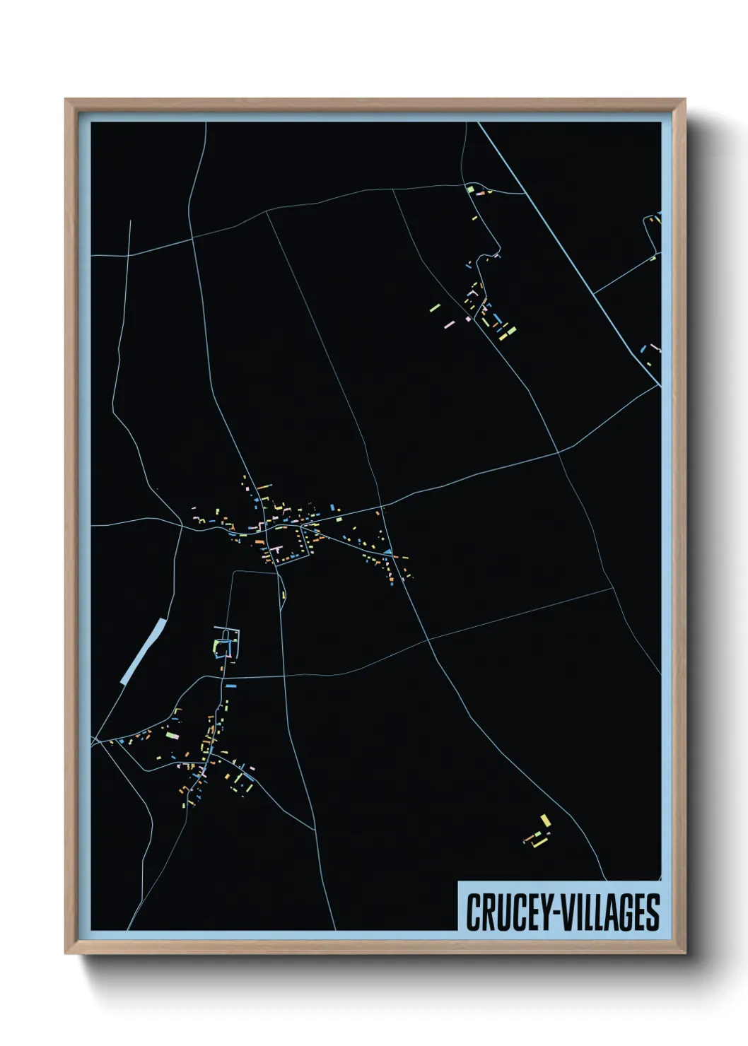 Une affiche de carte sur Crucey-Villages