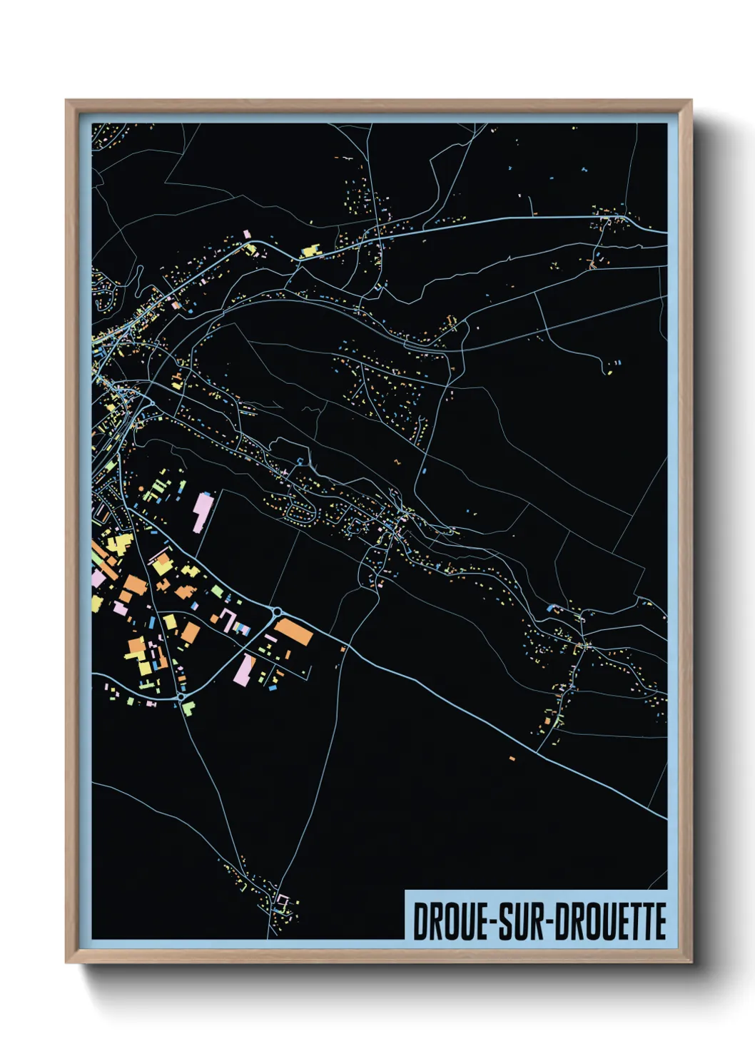 Une affiche de carte sur Droue-sur-Drouette