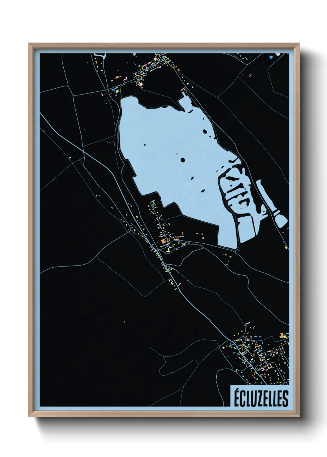 Une affiche de carte sur Écluzelles