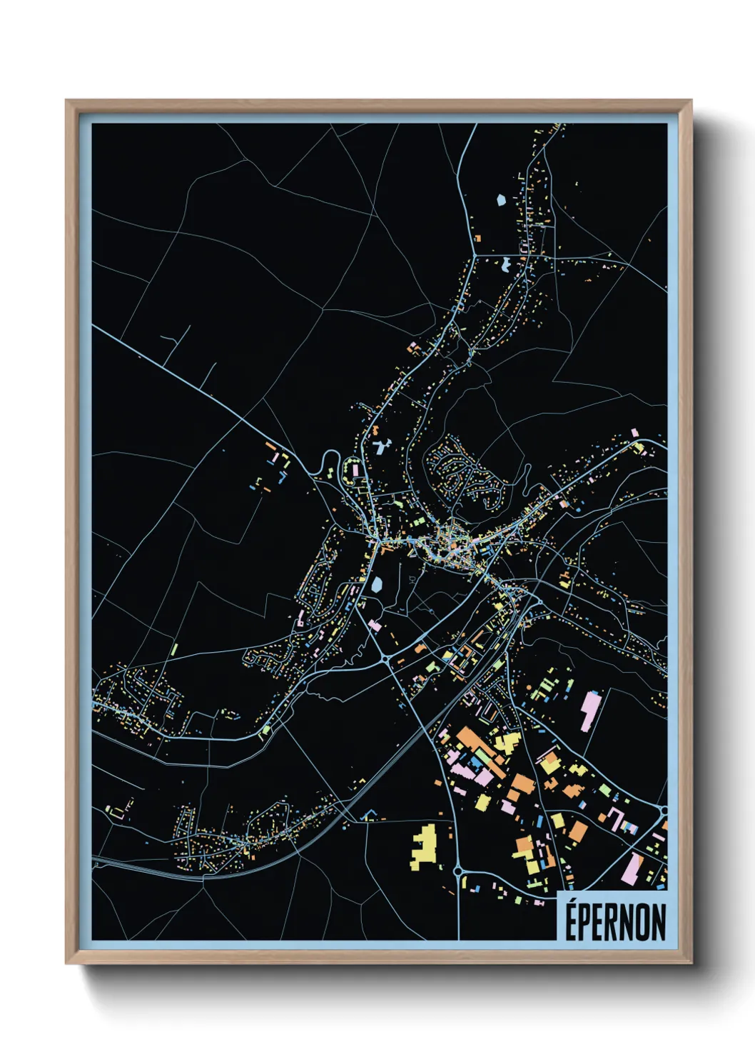 Une affiche de carte sur Épernon