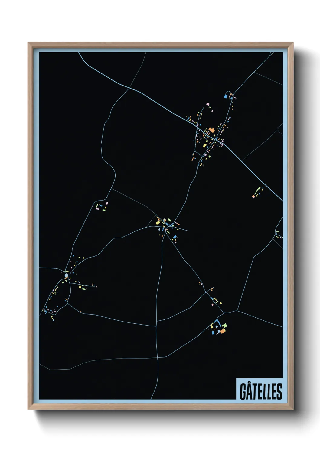 Une affiche de carte sur Gâtelles