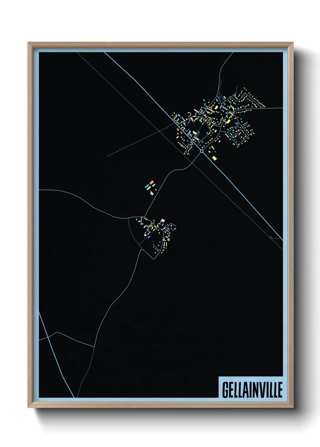 Une affiche de carte sur Gellainville