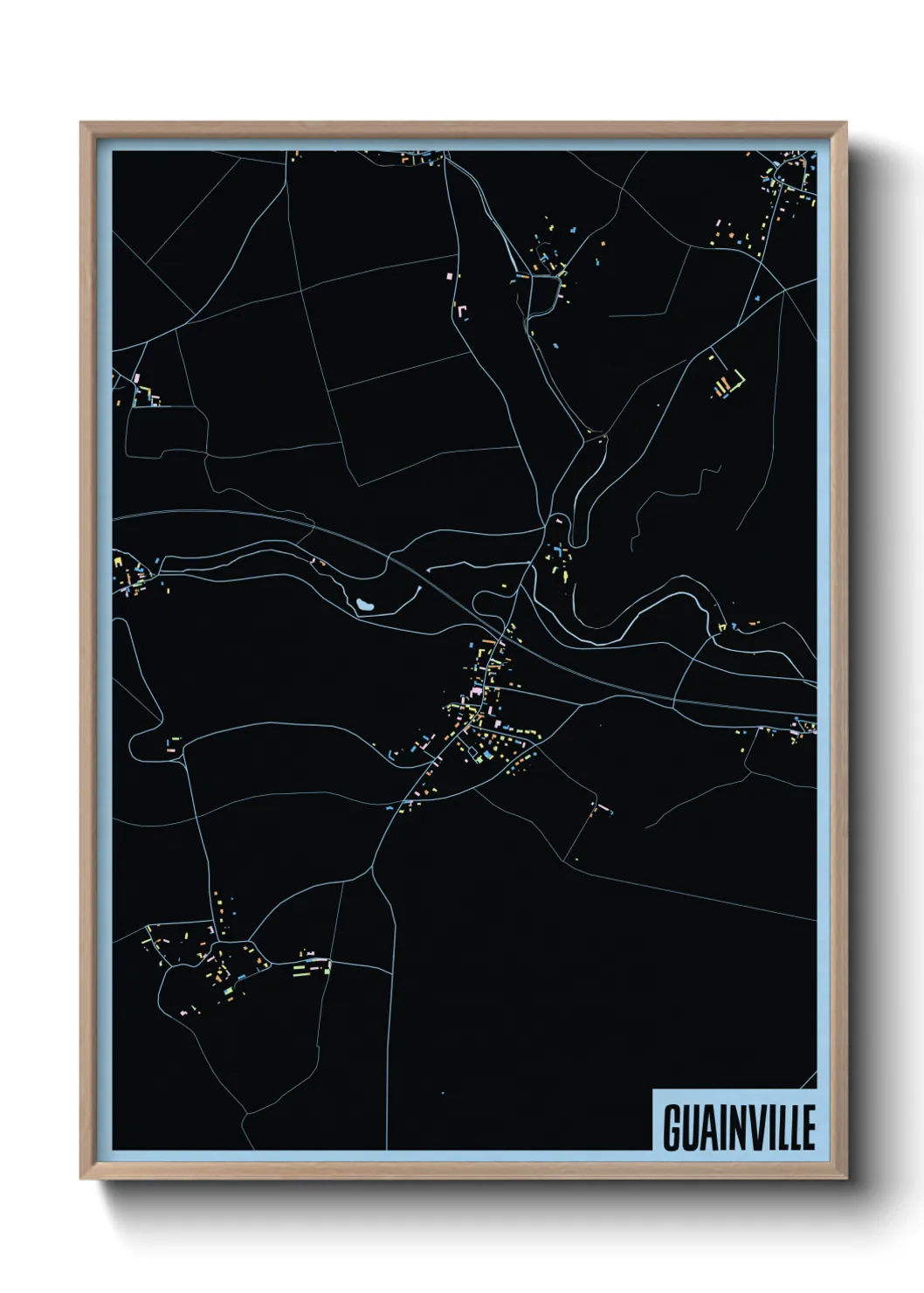 Une affiche de carte sur Guainville