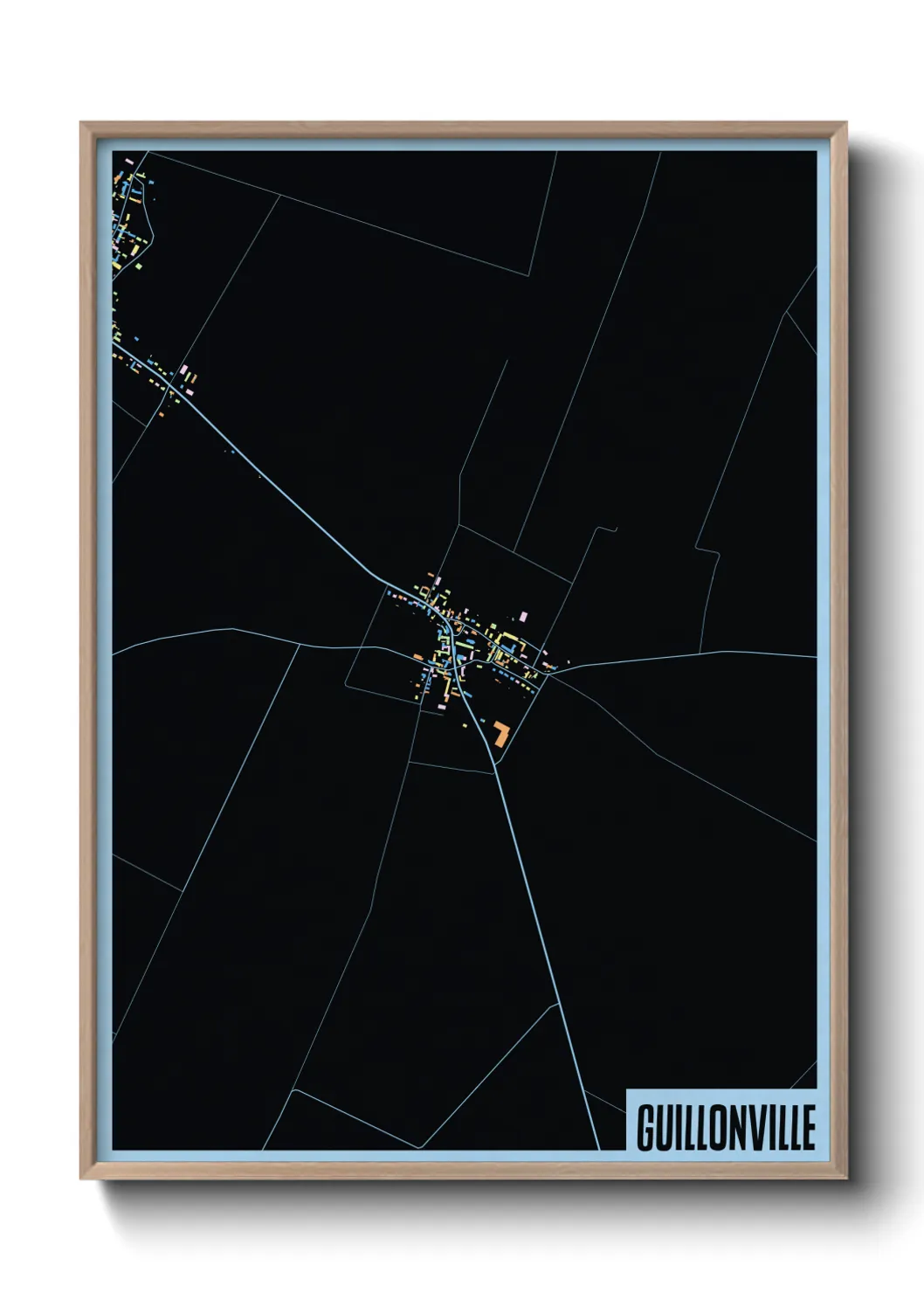 Une affiche de carte sur Guillonville