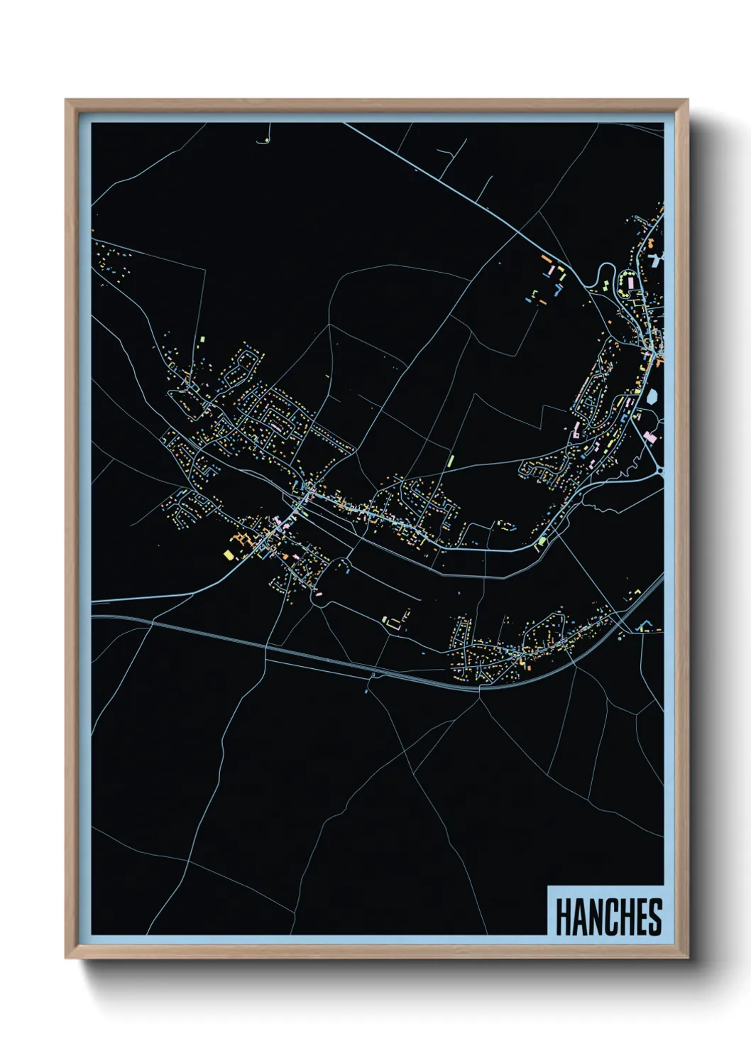 Une affiche de carte sur Hanches