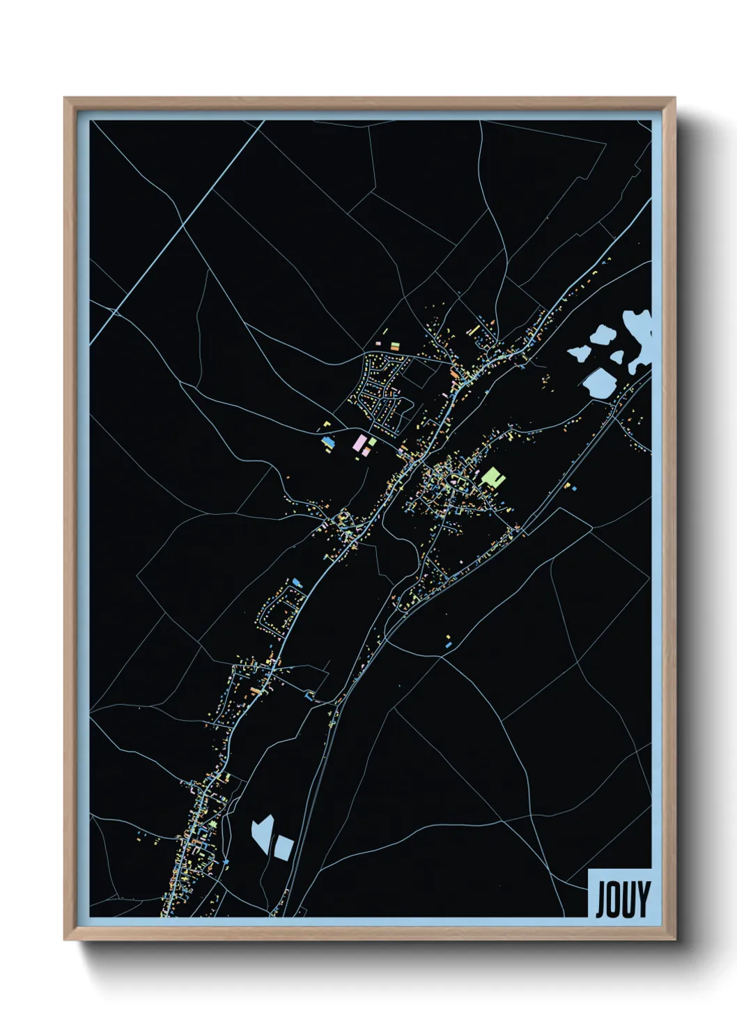 Une affiche de carte sur Jouy