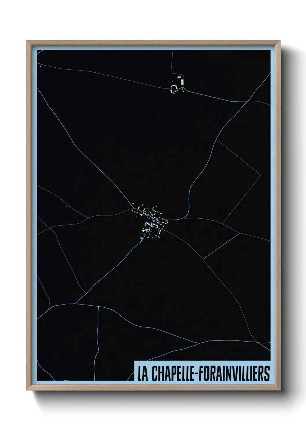 Une affiche de carte sur La Chapelle-Forainvilliers