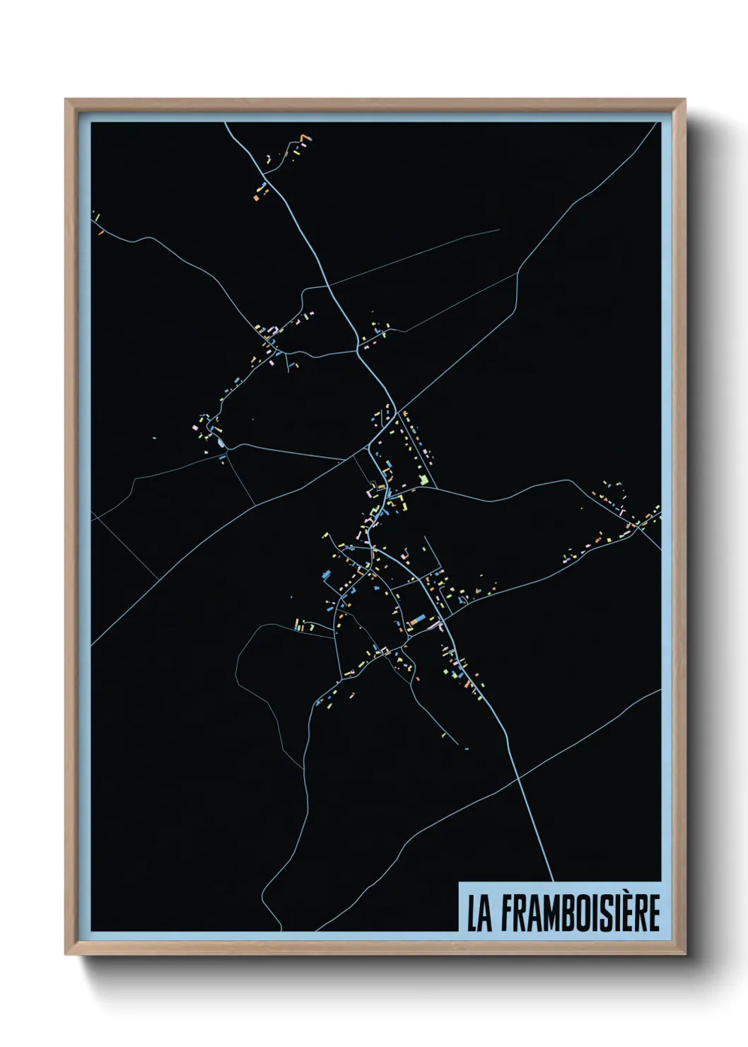 Une affiche de carte sur La Framboisière