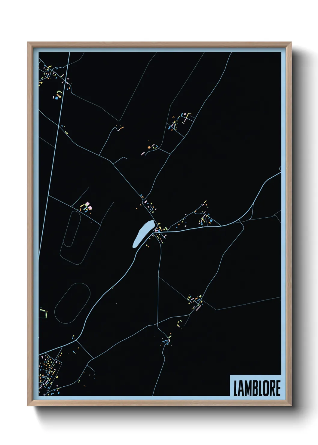 Une affiche de carte sur Lamblore