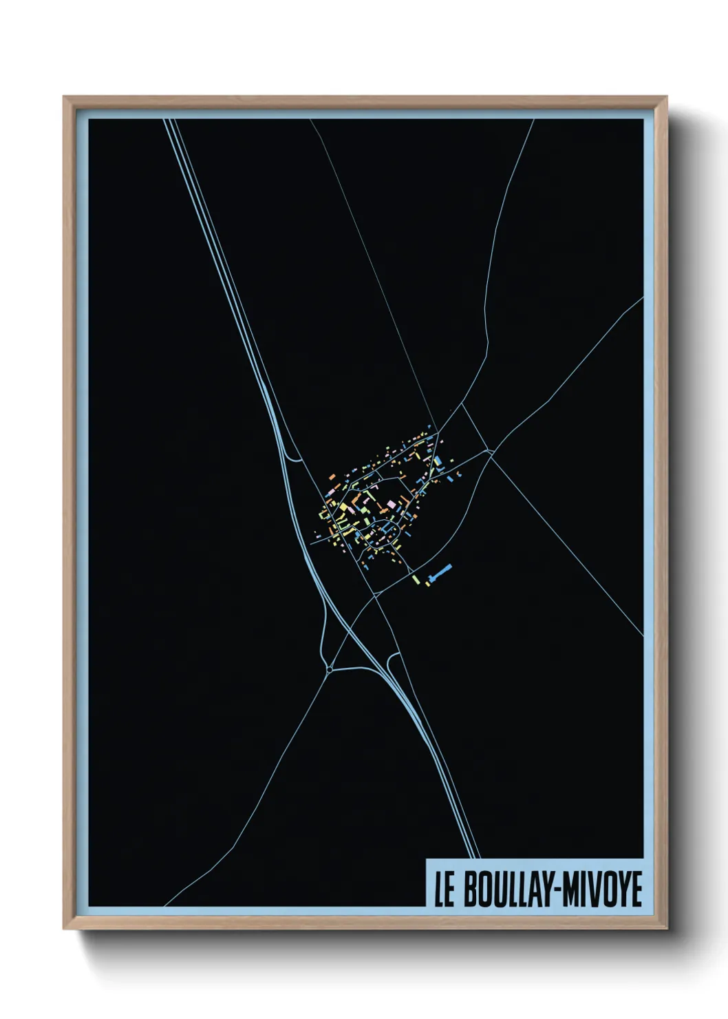 Une affiche de carte sur Le Boullay-Mivoye