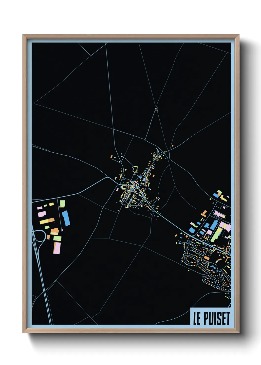 Une affiche de carte sur Le Puiset