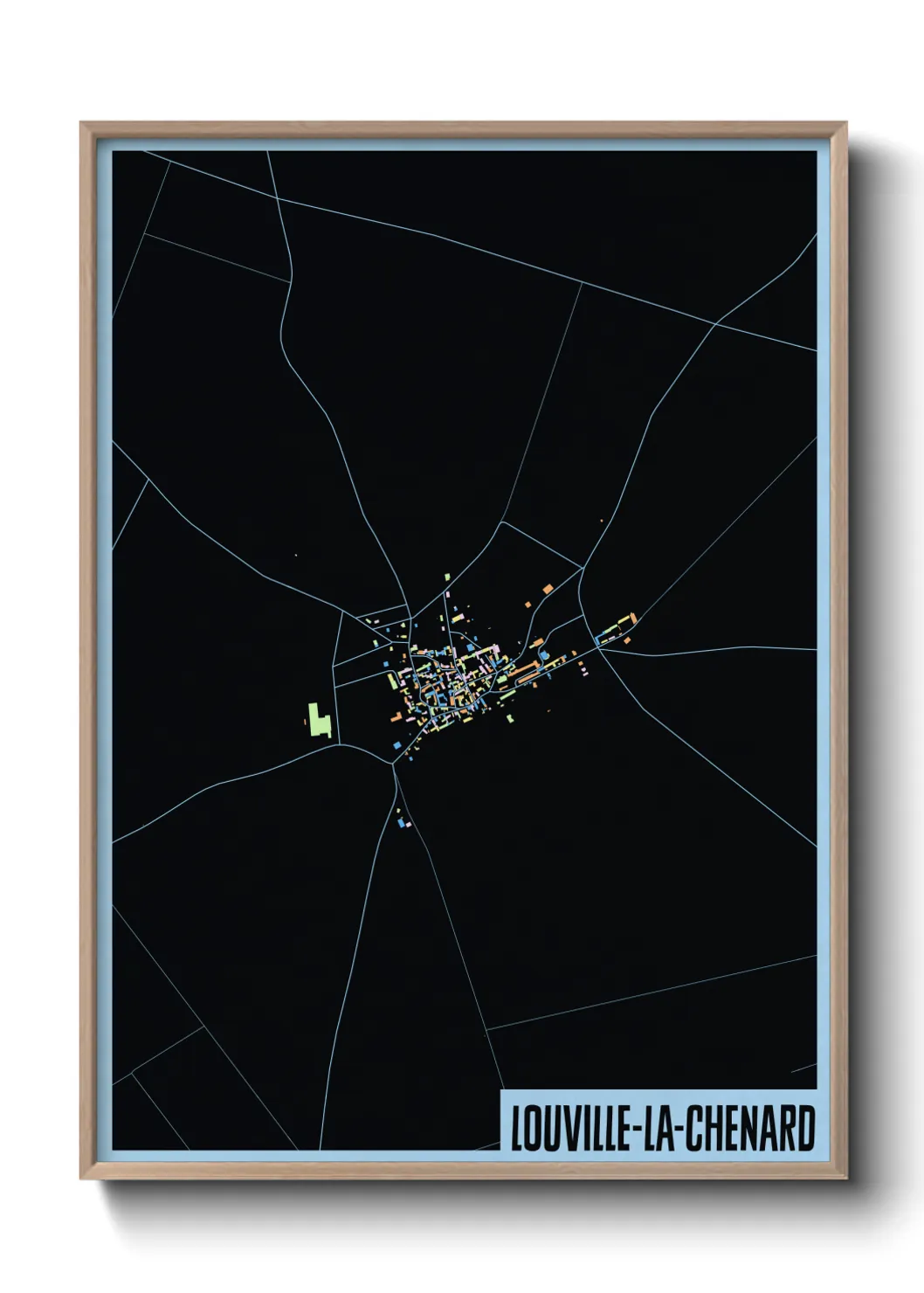 Une affiche de carte sur Louville-la-Chenard