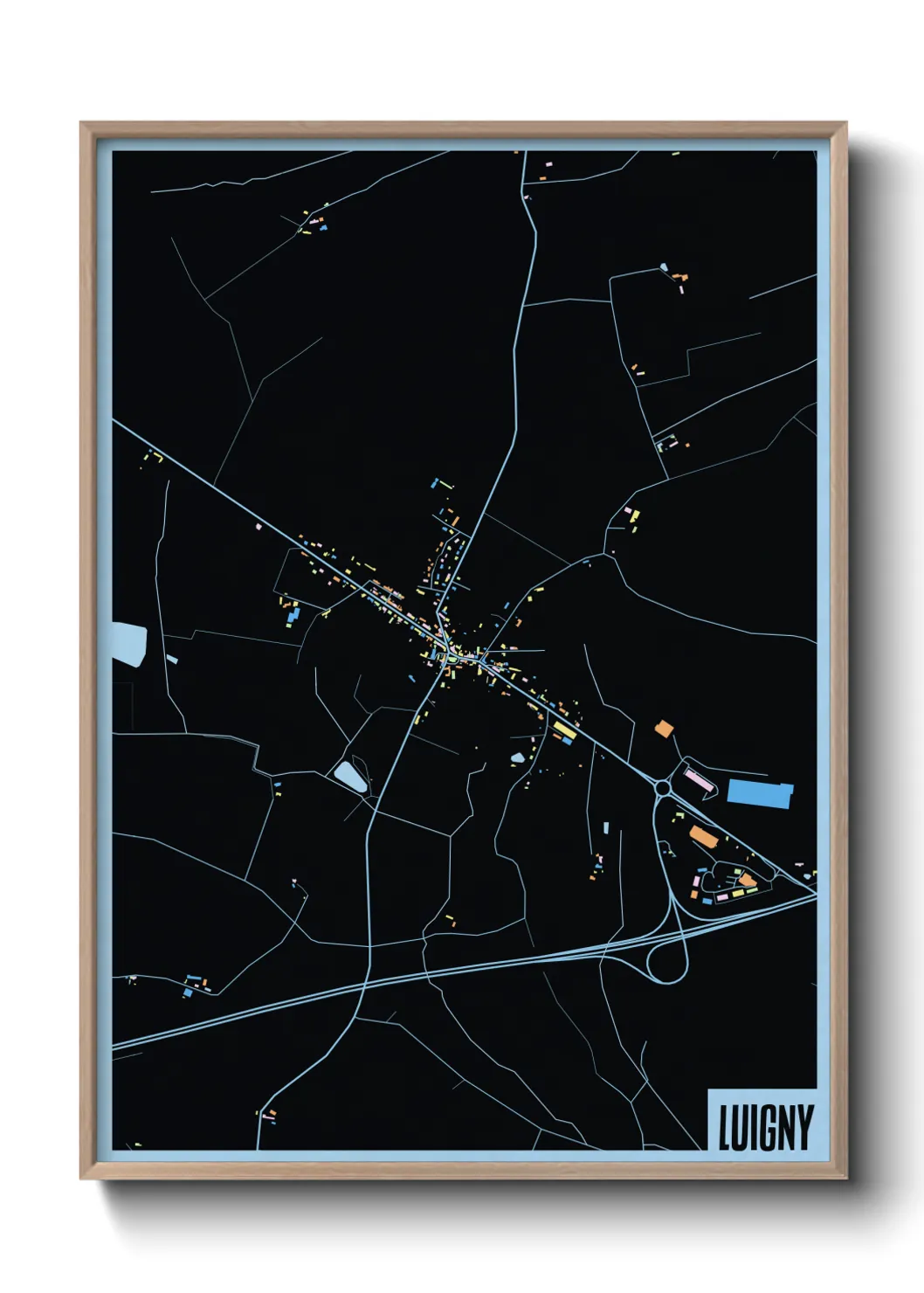 Une affiche de carte sur Luigny