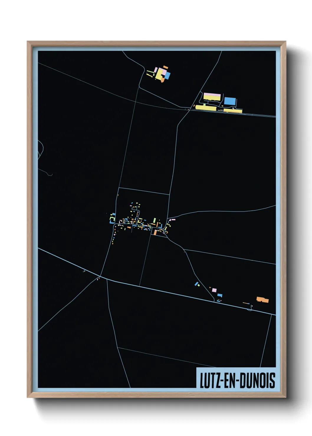 Une affiche de carte sur Lutz-en-Dunois