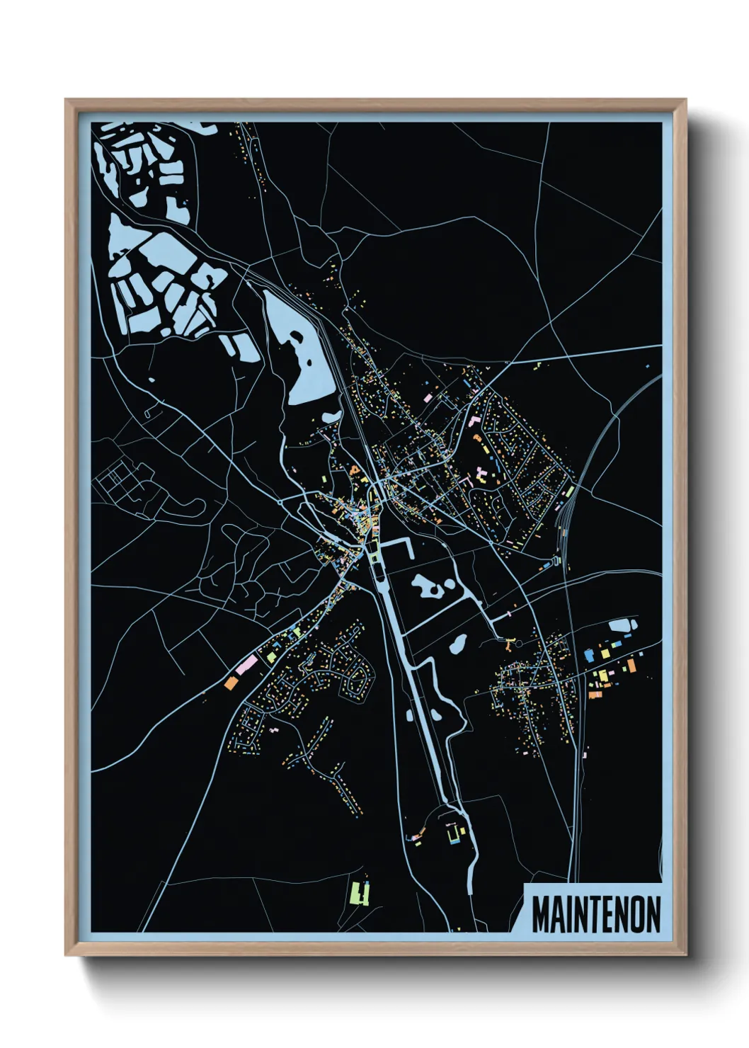 Une affiche de carte sur Maintenon