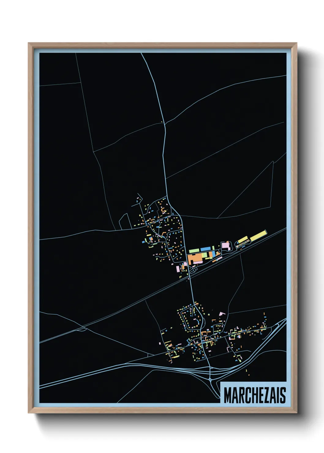 Une affiche de carte sur Marchezais