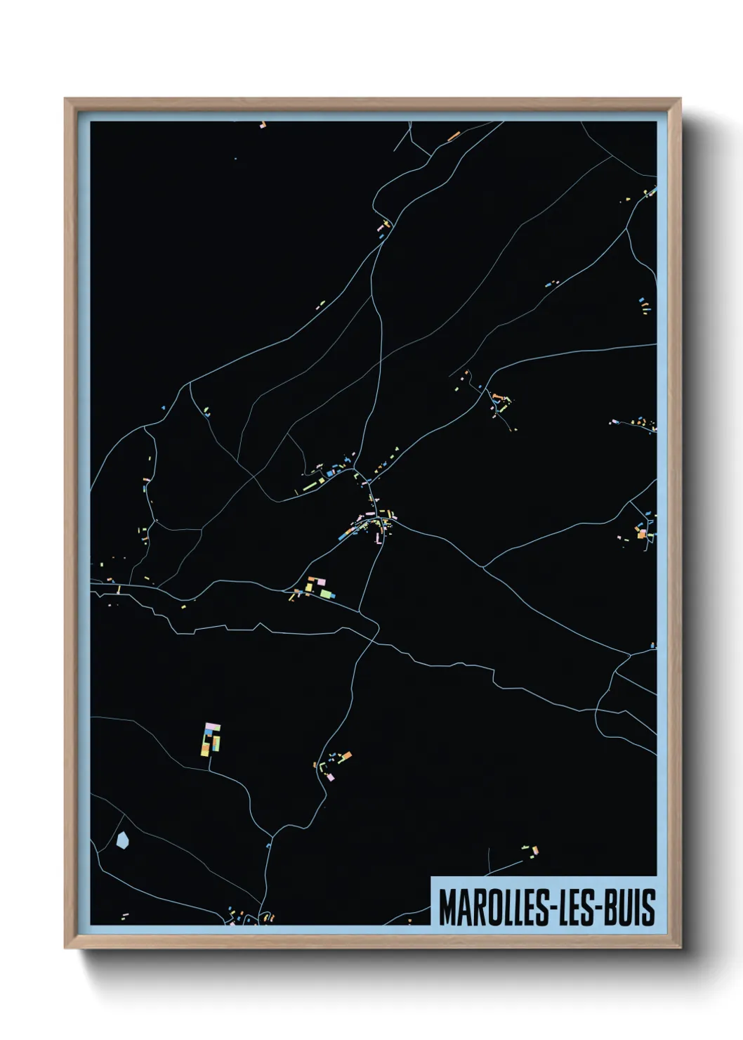 Une affiche de carte sur Marolles-les-Buis