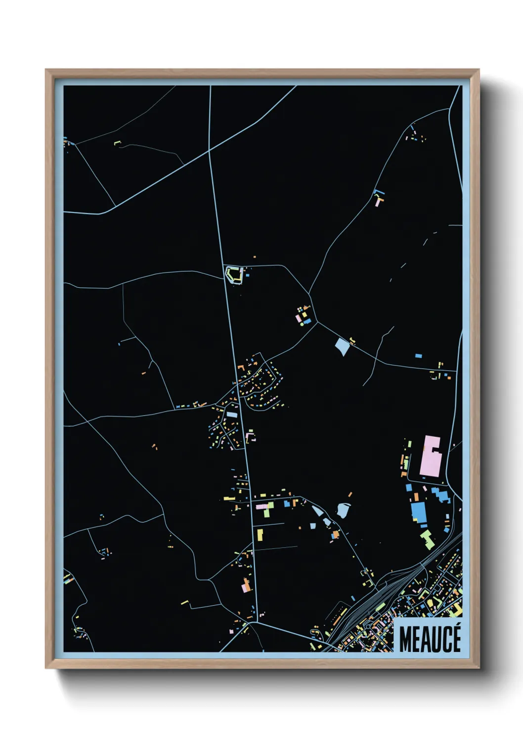 Une affiche de carte sur Meaucé