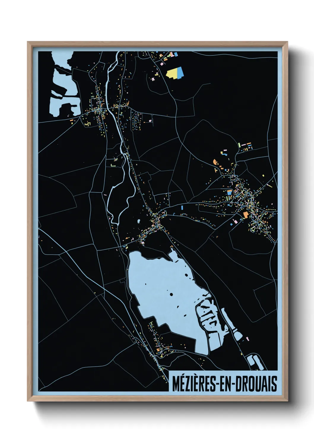 Une affiche de carte sur Mézières-en-Drouais