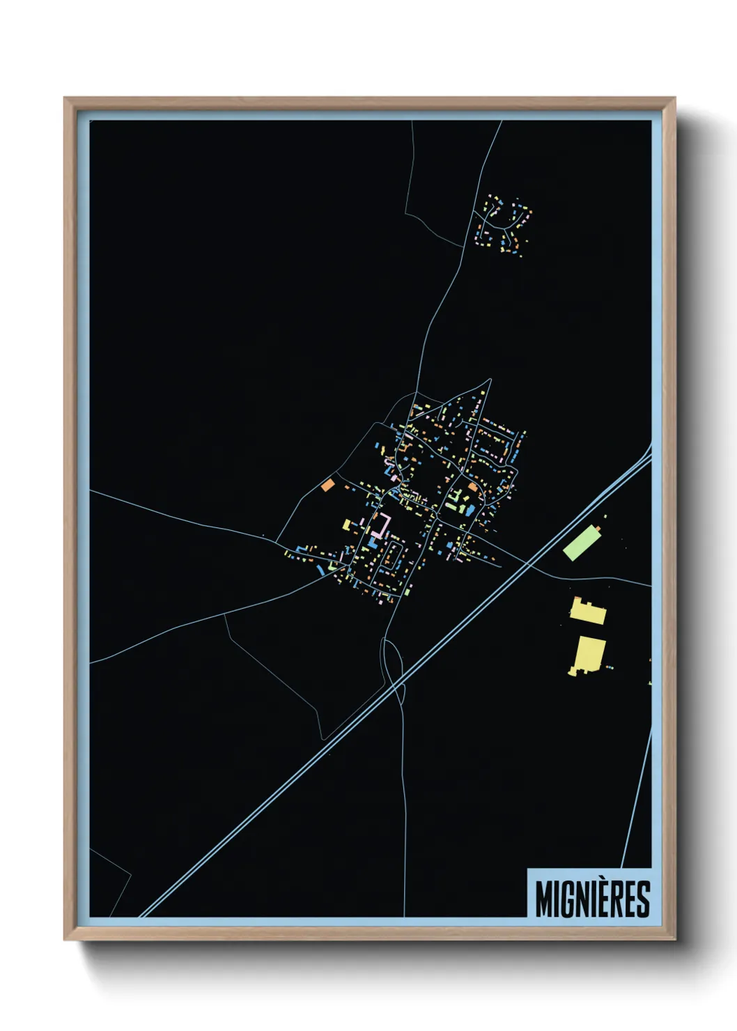 Une affiche de carte sur Mignières