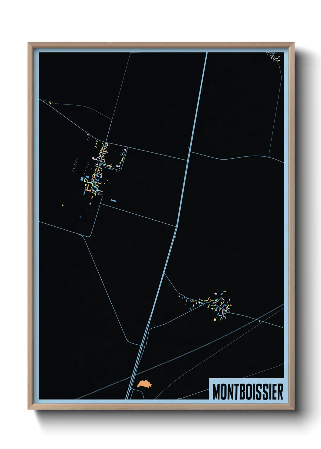 Une affiche de carte sur Montboissier
