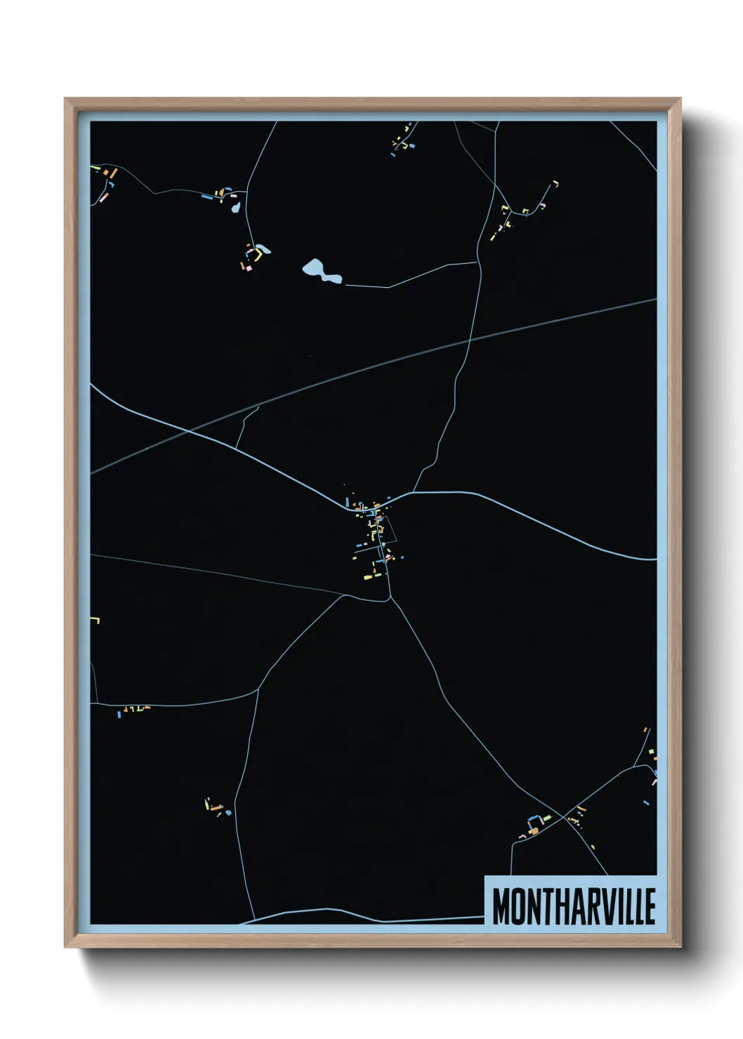 Une affiche de carte sur Montharville